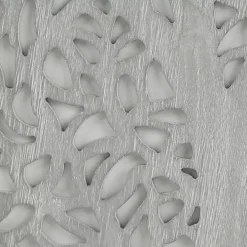 Gray Carved Wood Laurel Branches Panel Wall Plaque