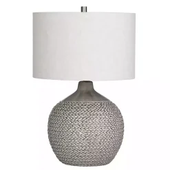 Gray Ceramic Braid Table Lamp