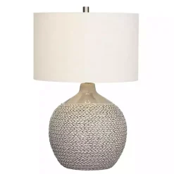 Gray Ceramic Braid Table Lamp