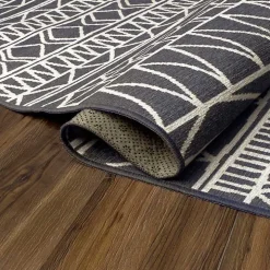 Gray Chelsea Geometric Washable Runner, 2x7