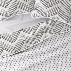 Gray Chevron Reversible 2-pc. Twin Quilt Set