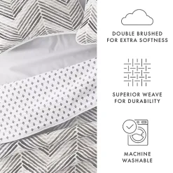 Gray Chevron Reversible 2-pc. Twin Quilt Set