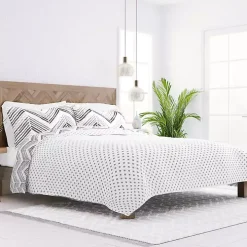 Gray Chevron Reversible 3-pc. King Quilt Set