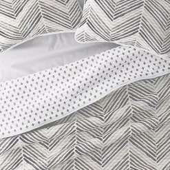 Gray Chevron Reversible 3-pc. King Quilt Set