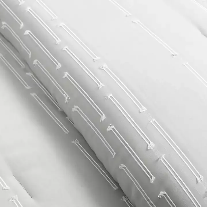 Gray Clipped Stripe 3-pc. Cali King Comforter Set