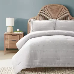 Gray Clipped Stripe 3-pc. Full/Queen Comforter Set