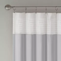 Gray Color Block Striped Curtain Panel, 84 in.
