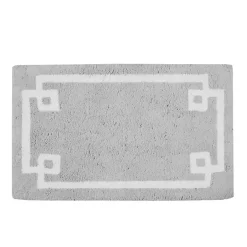 Gray Cotton Tufted Bath Mat with Border, 30 in.