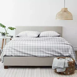 Gray Country Plaid 4-pc. California King Sheet Set