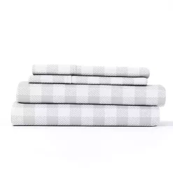Gray Country Plaid 4-pc. California King Sheet Set