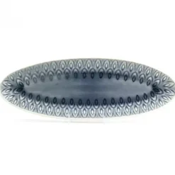 Gray Crackle Glaze Peacock Appetizer Platter