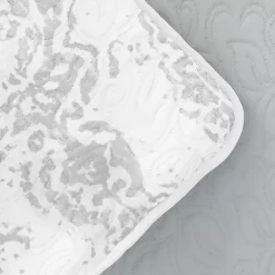 Gray Damask Reversible 2-pc. Twin Quilt Set