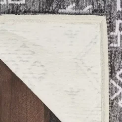 Gray Distressed Geo Markings Accent Rug, 2x3