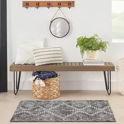 Gray Distressed Geo Markings Accent Rug, 2x3