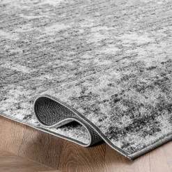 Gray Distressed Power Loomed Area Rug, 10x14