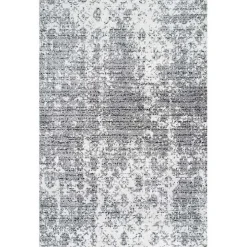 Gray Distressed Power Loomed Area Rug, 12x15