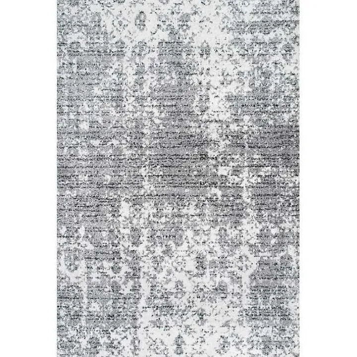 Gray Distressed Power Loomed Area Rug, 8x12