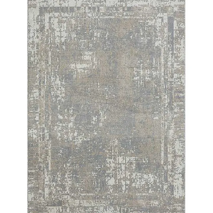 Gray Distressed Washable Area Rug, 5x7