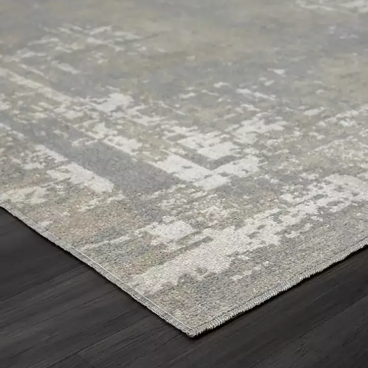 Gray Distressed Washable Area Rug, 5x7