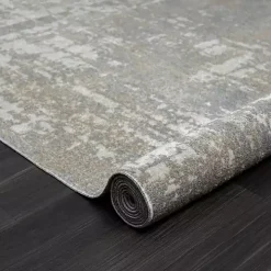 Gray Distressed Washable Area Rug, 5x7