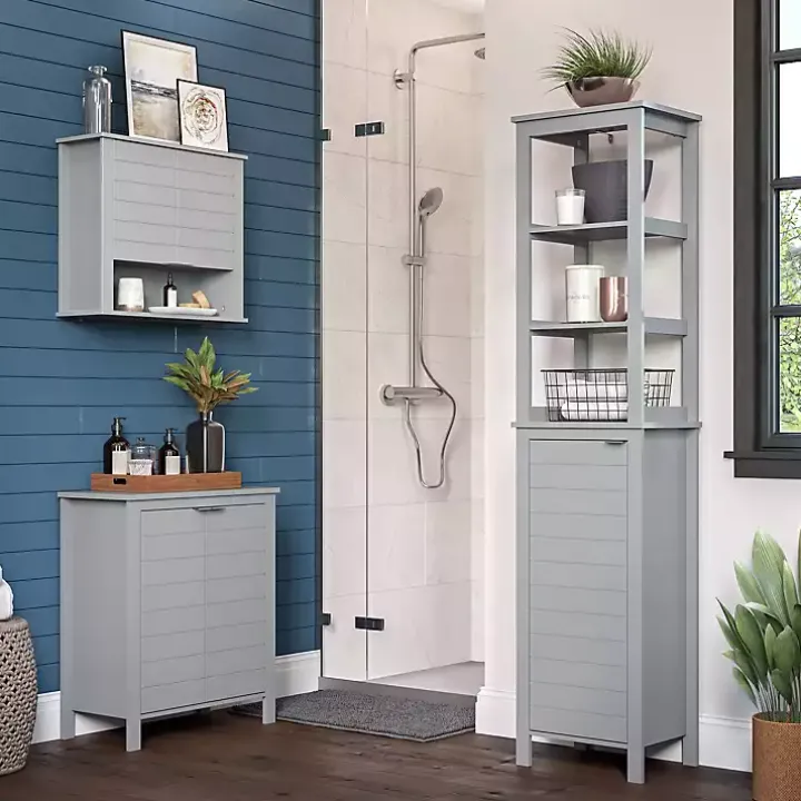 Gray 2-Door Floor Cabinet