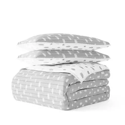 Gray Dotted Reversible 2-pc. Twin Quilt Set