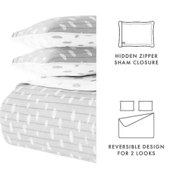 Gray Dotted Reversible 2-pc. Twin Quilt Set