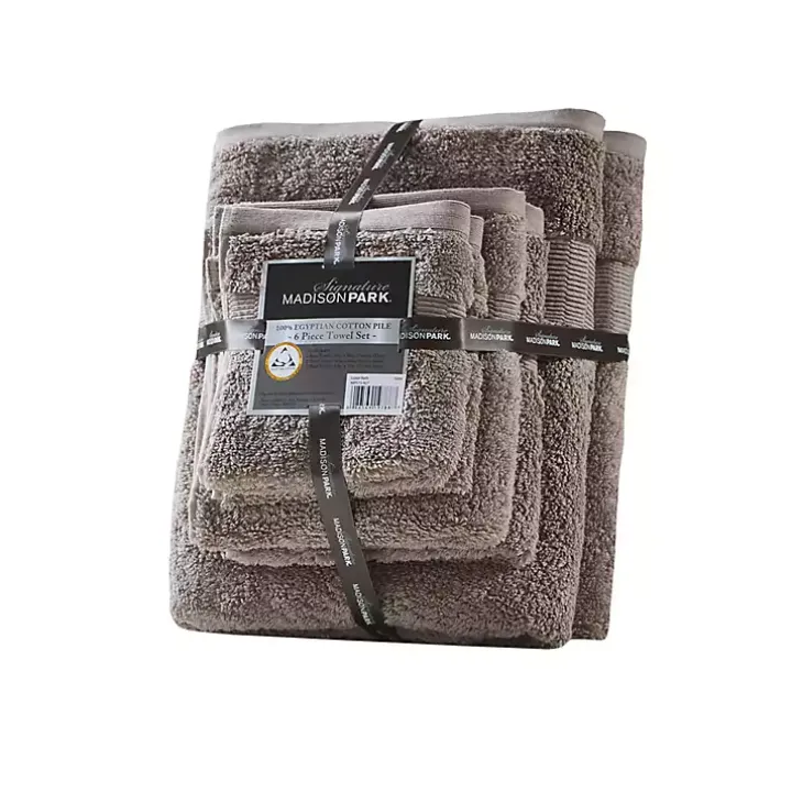 Gray Egyptian Cotton 6-pc. Towel Set