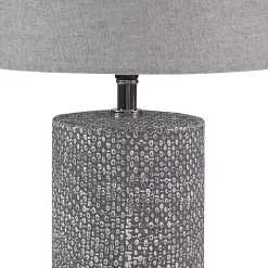 Gray Embossed Ceramic Bayard Table Lamp