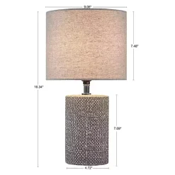 Gray Embossed Ceramic Bayard Table Lamp