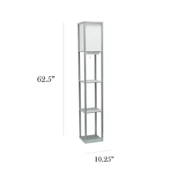 Gray Etagere Shelf Charging Floor Lamp