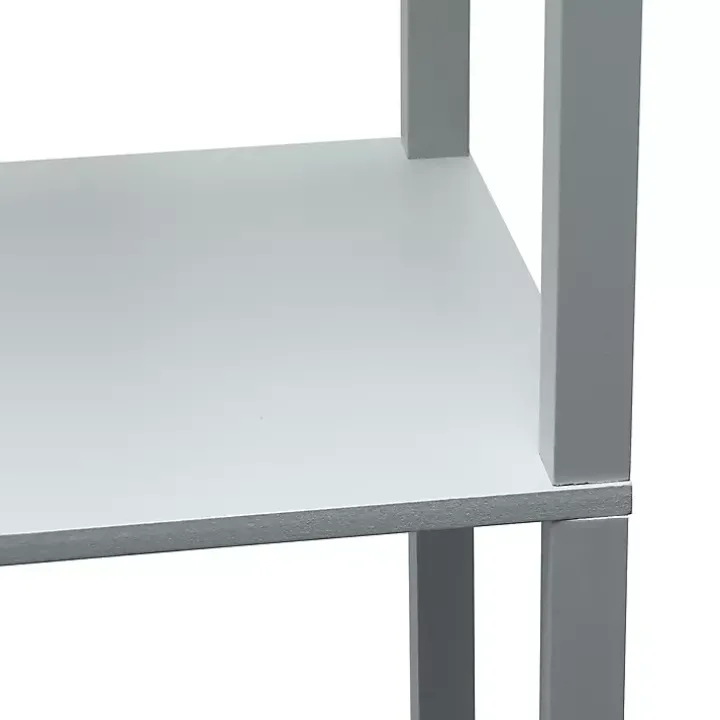 Gray Etagere Shelf Charging Floor Lamp