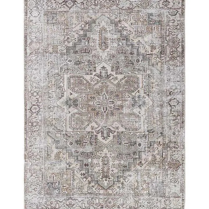 Gray Faded Embrace Washable Area Rug, 7x10