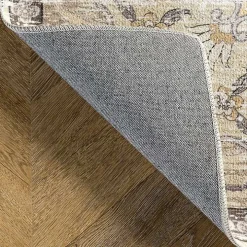 Gray Faded Medallion Washable Area Rug, 4x6