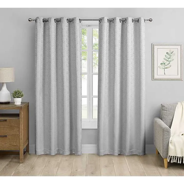 Gray Fans Blackout Curtain Panel Set, 108 in.