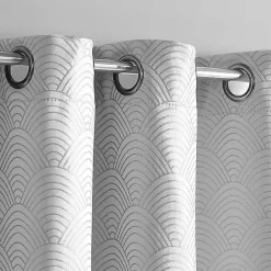 Gray Fans Blackout Curtain Panel Set, 84 in.