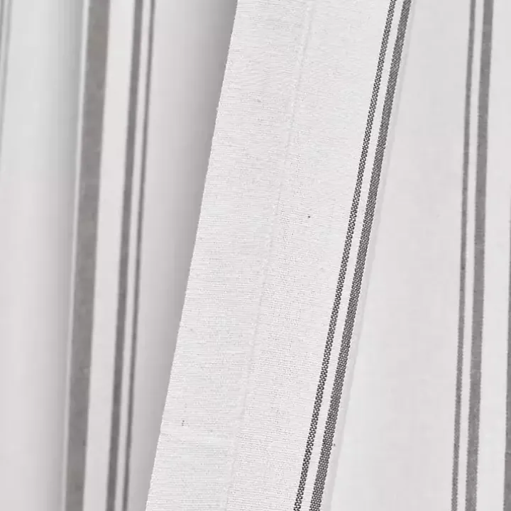 Gray Farmhouse Stripe Curtain Panels, Set of 2
