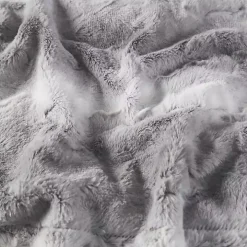 Gray Faux Fur Oversized Throw Blanket