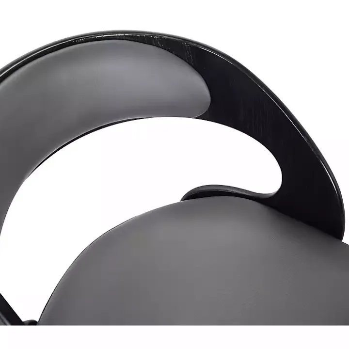 Gray Faux Leather Black Wood Sally Counter Stool