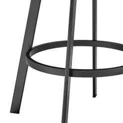 Gray Faux Leather Chelsea Swivel Bar Stool