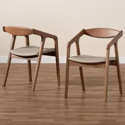 Gray Faux Leather Harland Dining Chairs, Set of 2