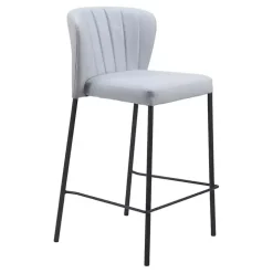 Gray Faux Leather Liddy Counter Stools, Set of 2