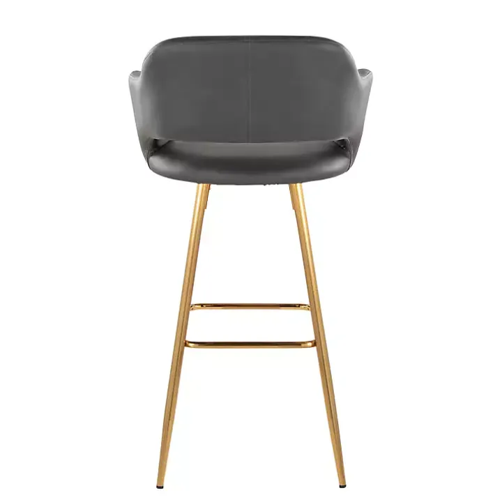Gray Faux Leather Marge Bar Stools, Set of 2