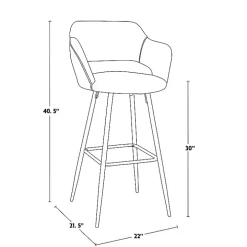 Gray Faux Leather Marge Bar Stools, Set of 2