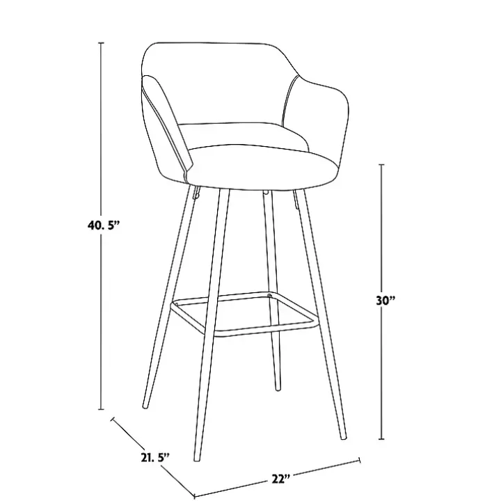 Gray Faux Leather Marge Bar Stools, Set of 2