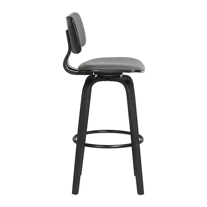 Gray Faux Leather Pico Swivel Counter Stool