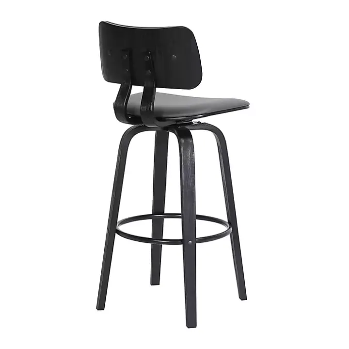 Gray Faux Leather Pico Swivel Counter Stool