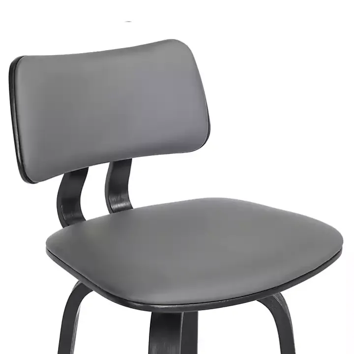 Gray Faux Leather Pico Swivel Counter Stool