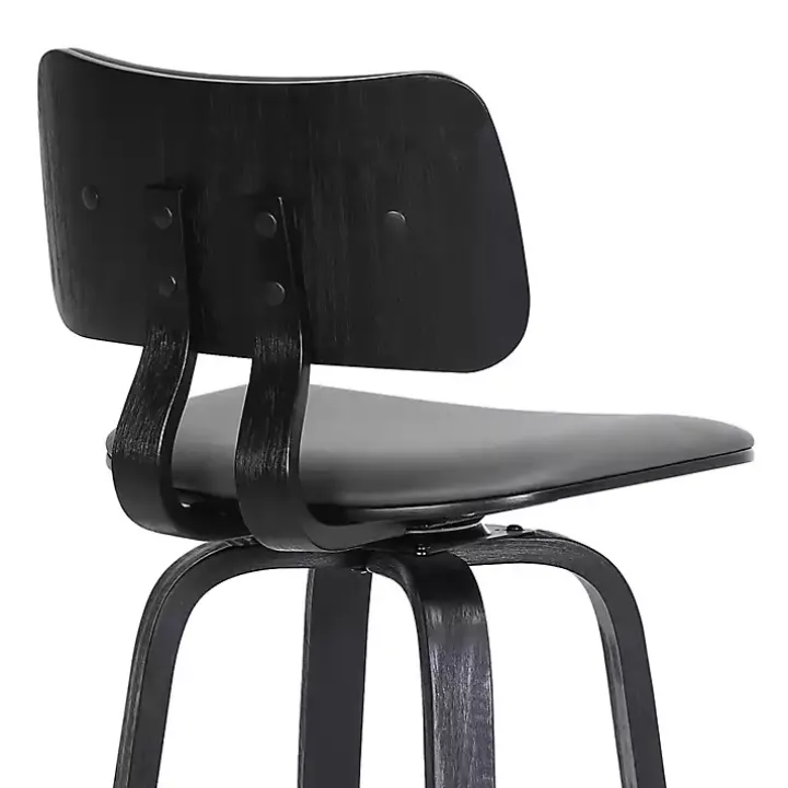 Gray Faux Leather Pico Swivel Counter Stool