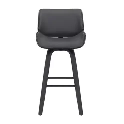 Gray Faux Leather Tyler Swivel Bar Stool